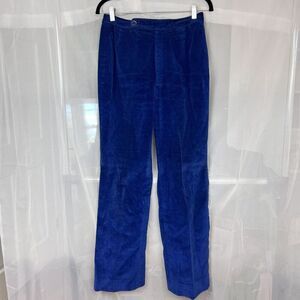vintage 1970s Gordon blue corduroy trouser pants womens 28in waist retro hippie
